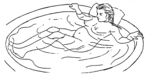 In het bad drijven - houdingen - bevalbad huren thuis bevallen in water opblaas badkuip bad huren voor bevalling waterbevalling onderwater bevallen natuurlijke bevalling